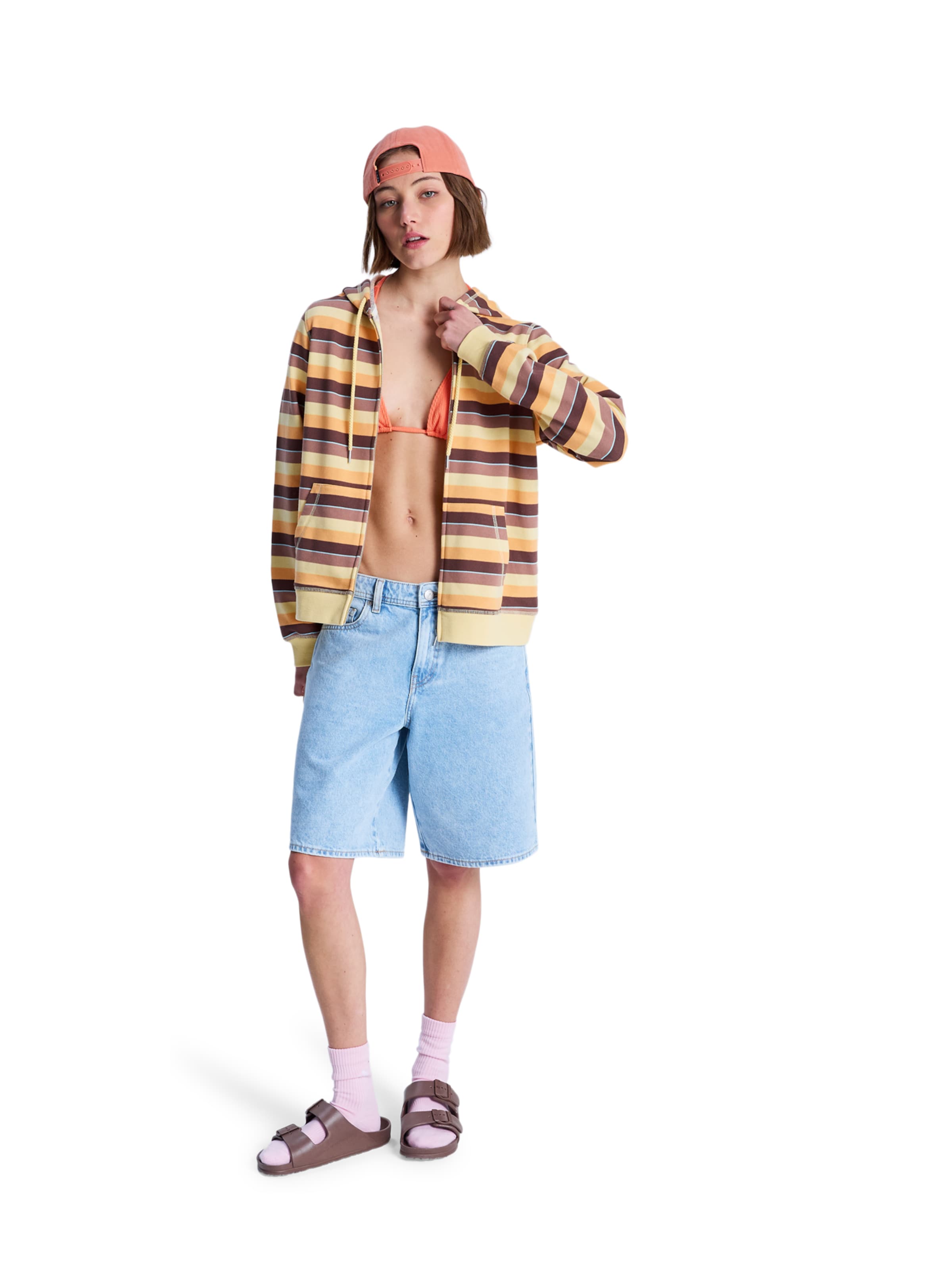 ROXY Zip-Up Hoodie in Yellow: front