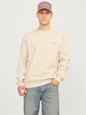 JACK & JONES Sweatshirt 'JPRCCCHAD' in Beige: voorkant