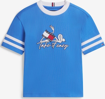 T-Shirt 'TAKE IT EASY' TOMMY HILFIGER en bleu : devant