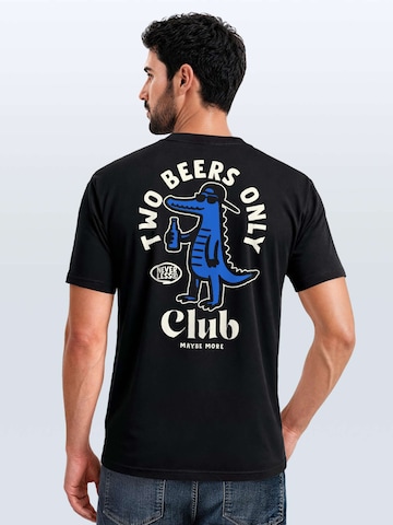 Neverless Shirt 'Two Beers only'‌‌‌‌ in Schwarz