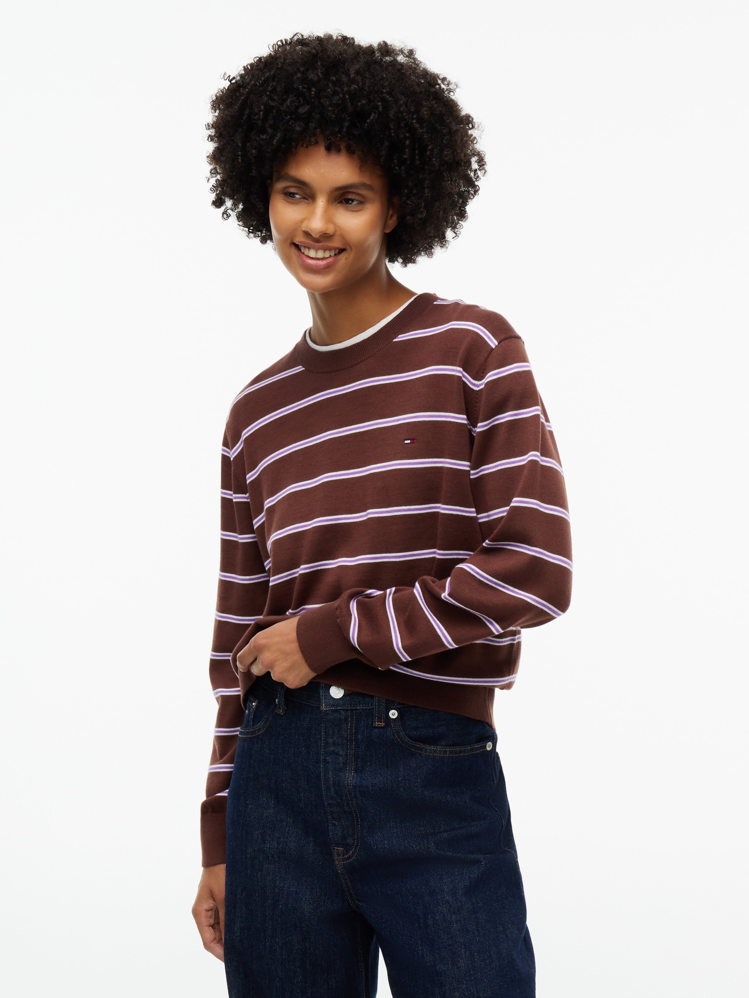 ruda Tommy Jeans Megztinis 'ESSENTIAL': priekis