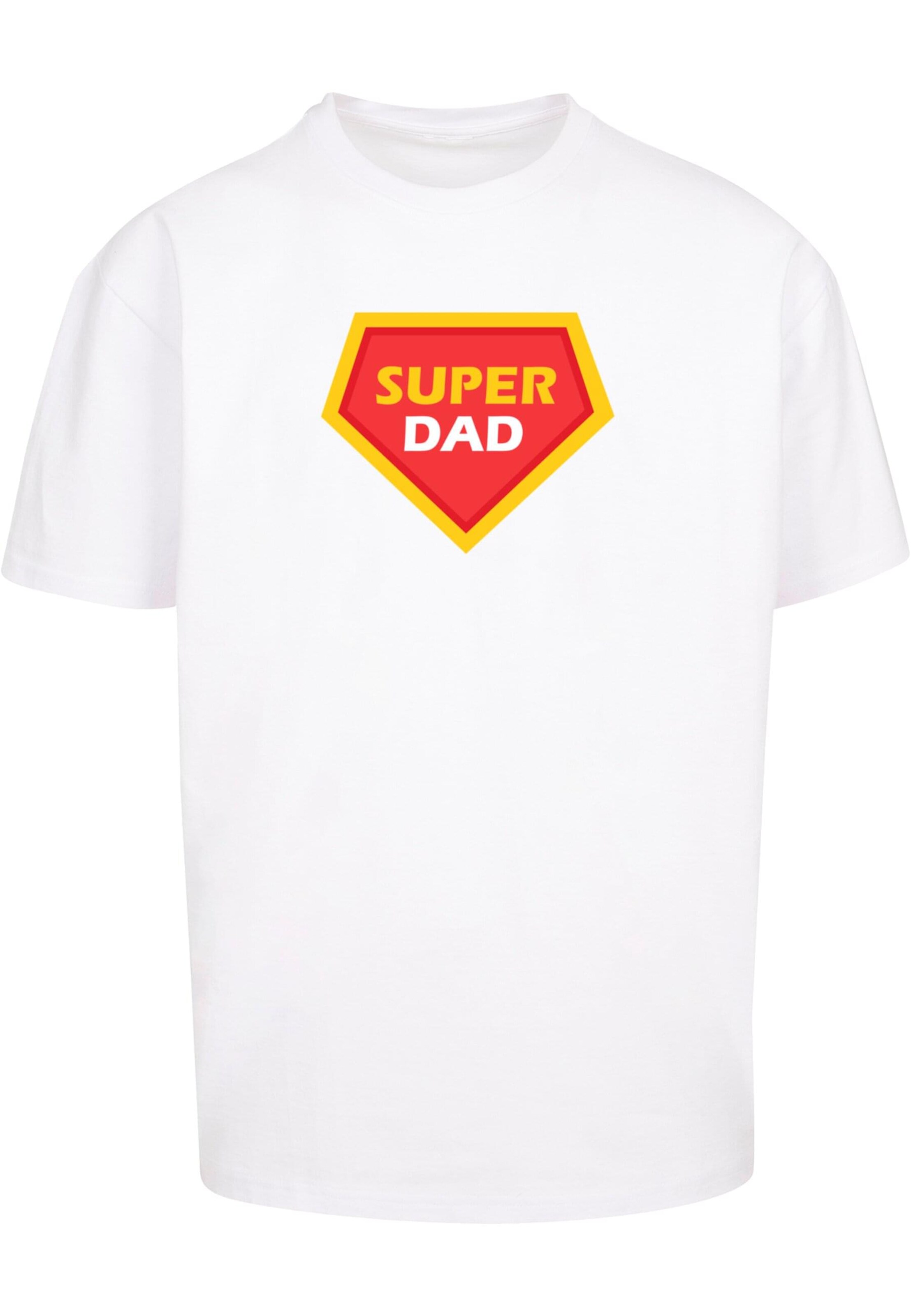 Merchcode T-Shirt 'Fathers Day - Super Dad' in Weiß: Vorderseite