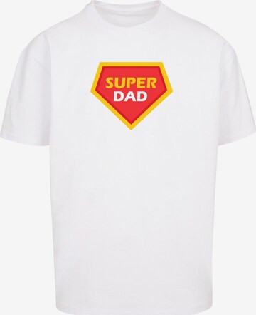 Maglietta 'Fathers Day - Super Dad' di Merchcode in bianco: frontale