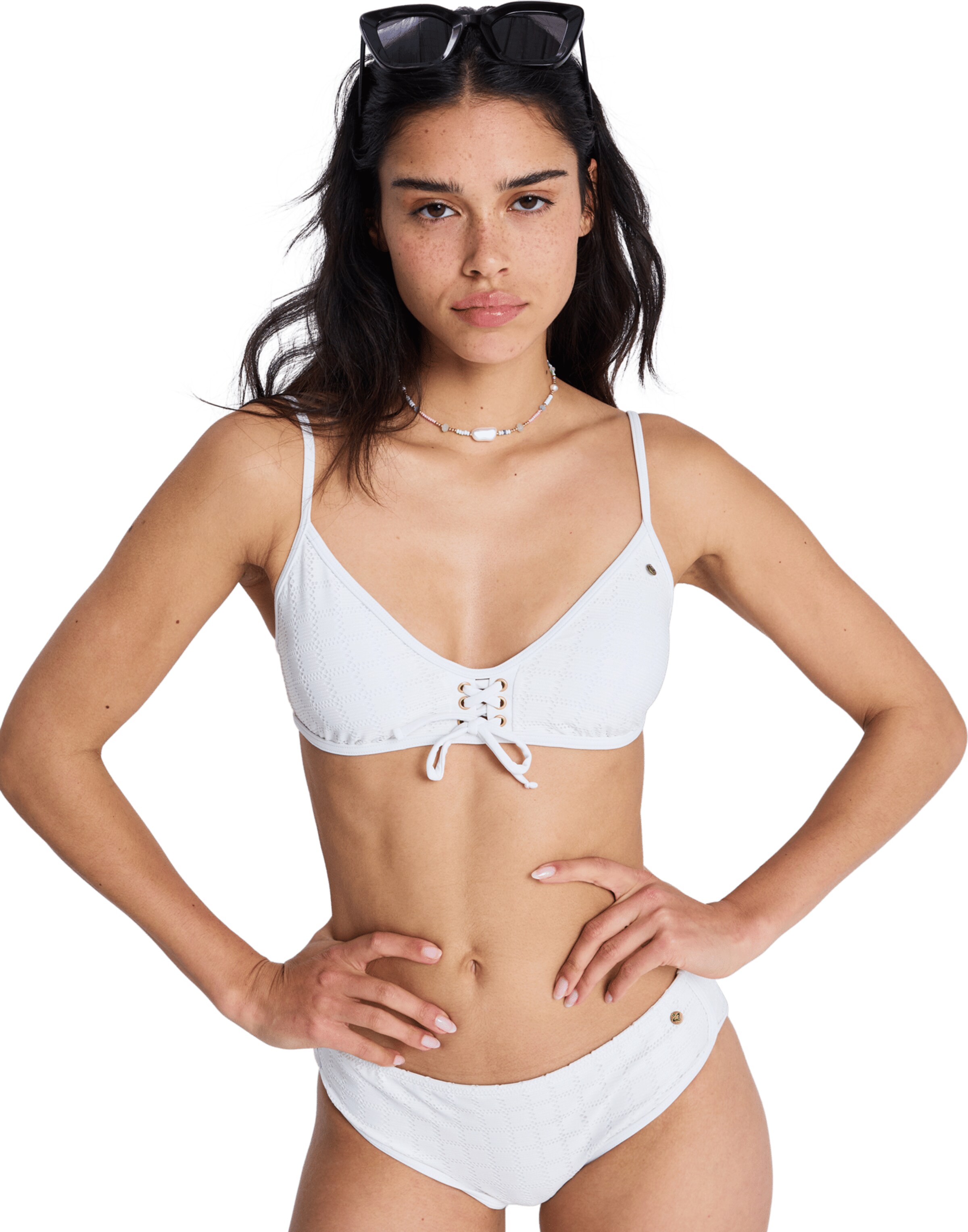 ROXY Bustier Bikinitop 'Island' in Weiß: Vorderseite