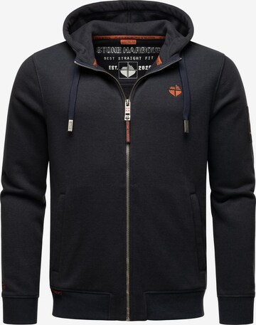 STONE HARBOUR Zip-Up Hoodie 'Billy Joy' in Blue: front