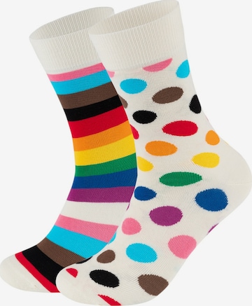 Happy Socks Sokken 'Pride' in Wit: voorkant