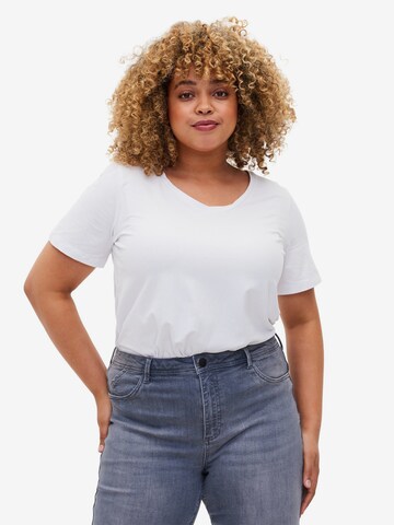 Zizzi Shirt in White: front