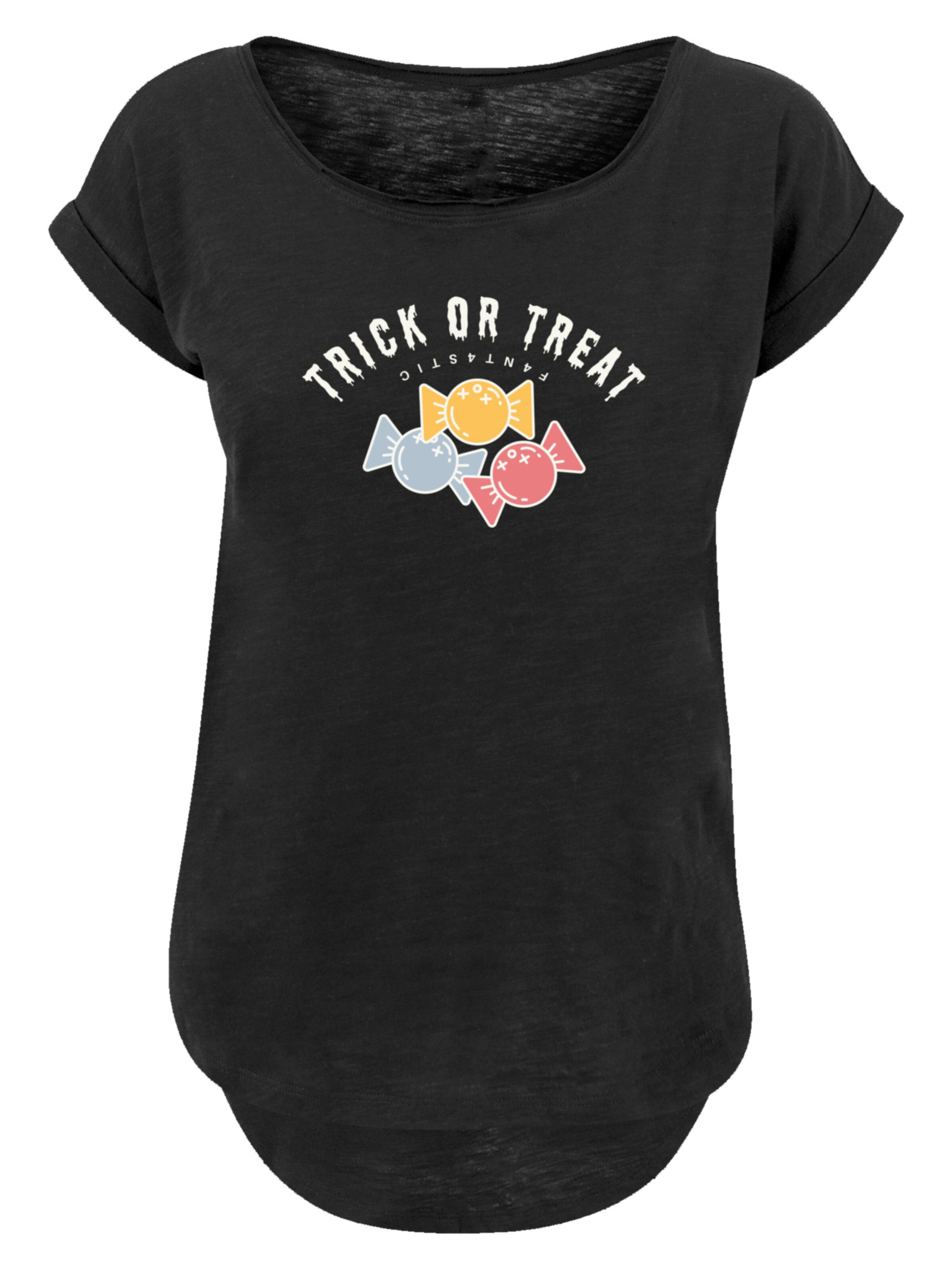 F4NT4STIC T-shirt 'Trick Or Treat Halloween' en mélange de couleurs / noir, Vue avec produit