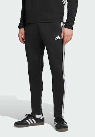 Coupe slim Pantalon de sport 'Tiro 25 Essentials' ADIDAS PERFORMANCE en noir : devant