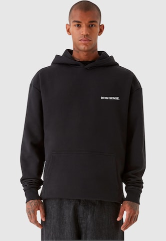 9N1M SENSE Sweatshirt 'LOCAL FLOWER SHOP' in Black: front