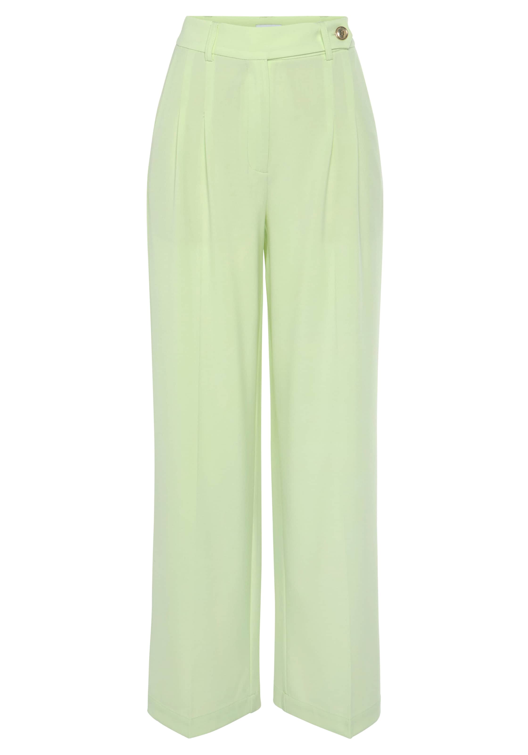 LASCANA Trousers with creases in Green: front
