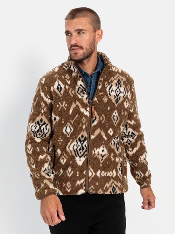 CAMEL ACTIVE Fleecejacke mit Stehkragen in Braun: Vorderseite