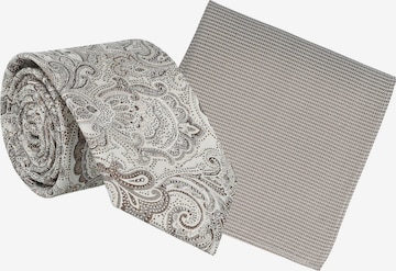 WILLEN Tie 'Paisley / Uni' in Beige: front