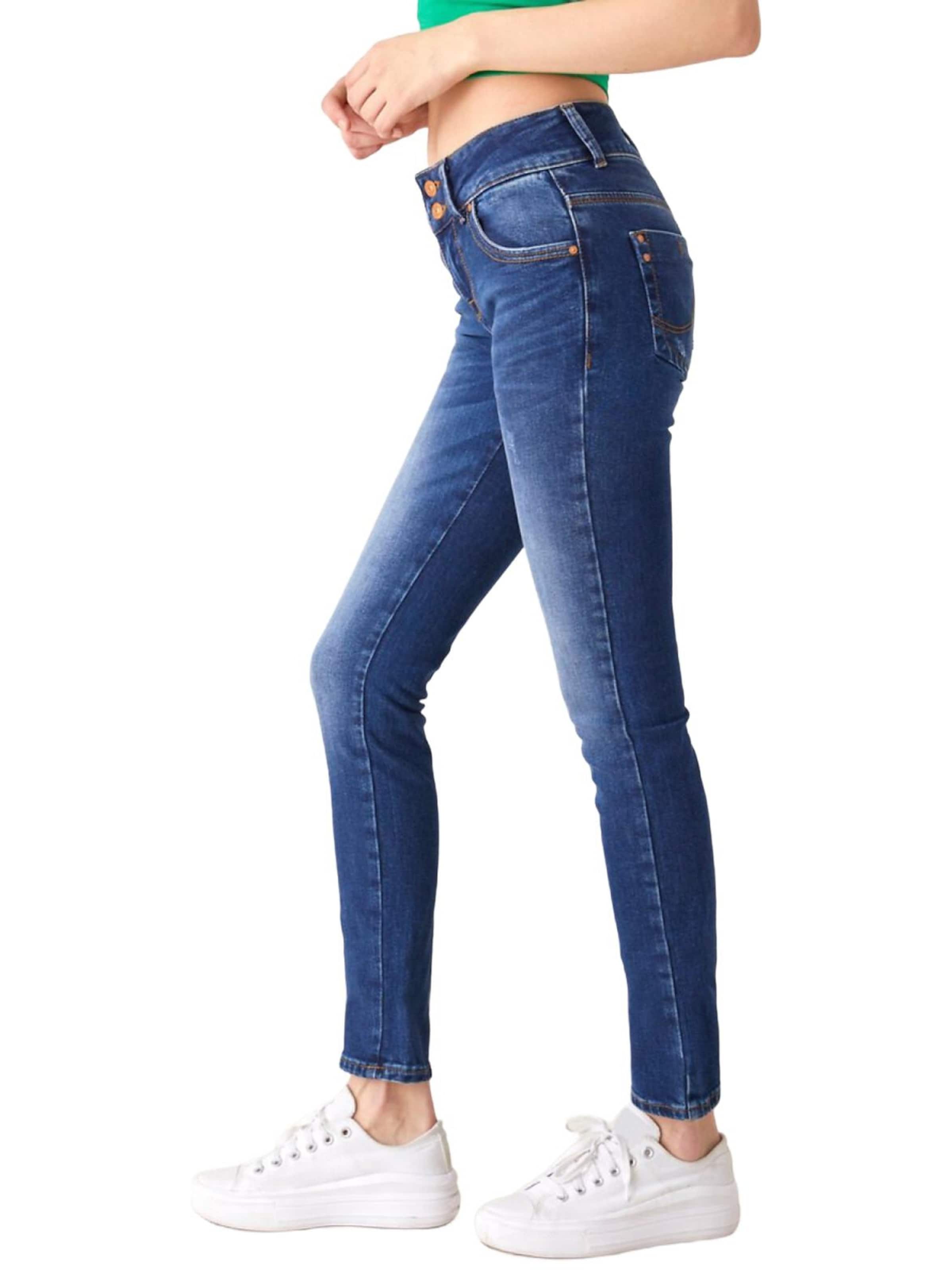 LTB Jeans - Slimfit Vaquero 'LTB Jeans Molly M Skinny Leg Mid Waist Mid Indigo Jeanshose' en azul