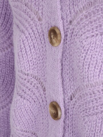 Pieces Tall Knit Cardigan 'Cornelia' in Purple