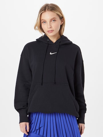 Nike Sportswear Tréning póló 'Phoenix Fleece' - fekete: elől