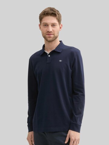 TOM TAILOR Shirt 'Tom Tailor Basic Polo LS Sky Captain Blue 1043278 10668'‌‌‌ in Blau