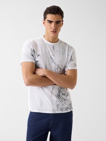 Maglietta 'Southeast Burnout' di GUESS in bianco: frontale