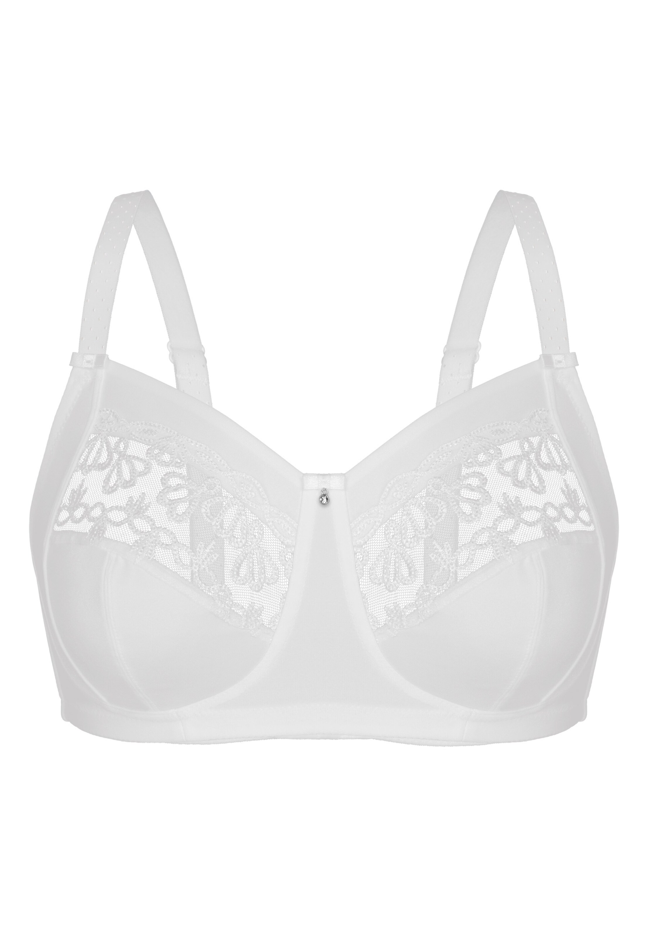 sassa T-shirt Bra 'FAMOUS EMBROIDERY' in White: front