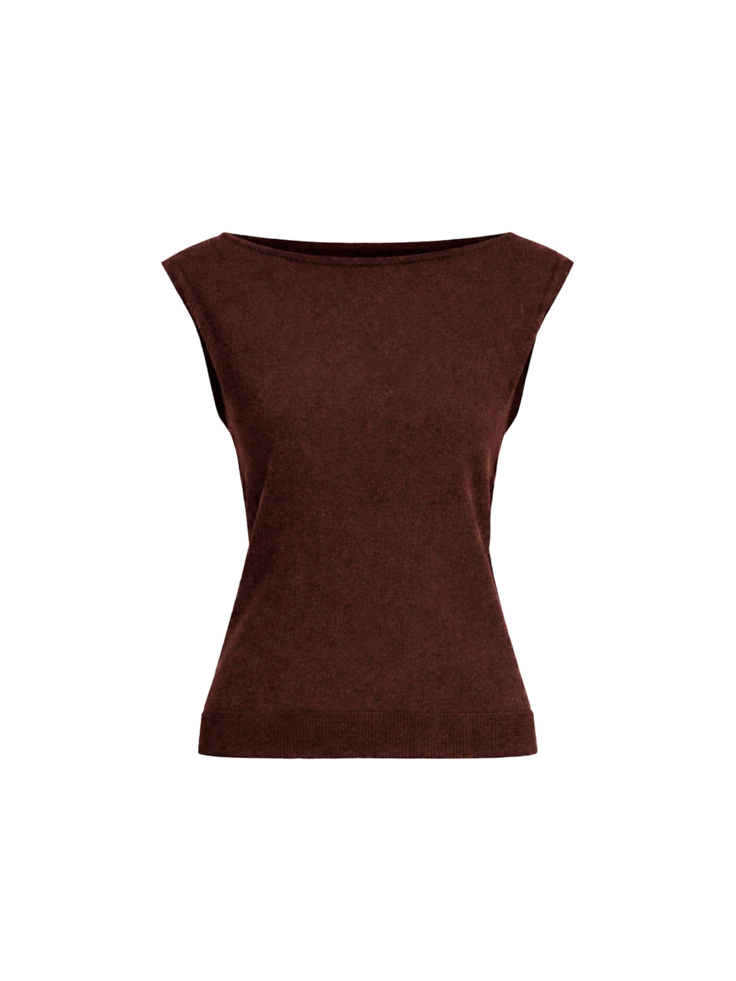 Fiora Muse Gebreide bodywarmer in Bruin: voorkant