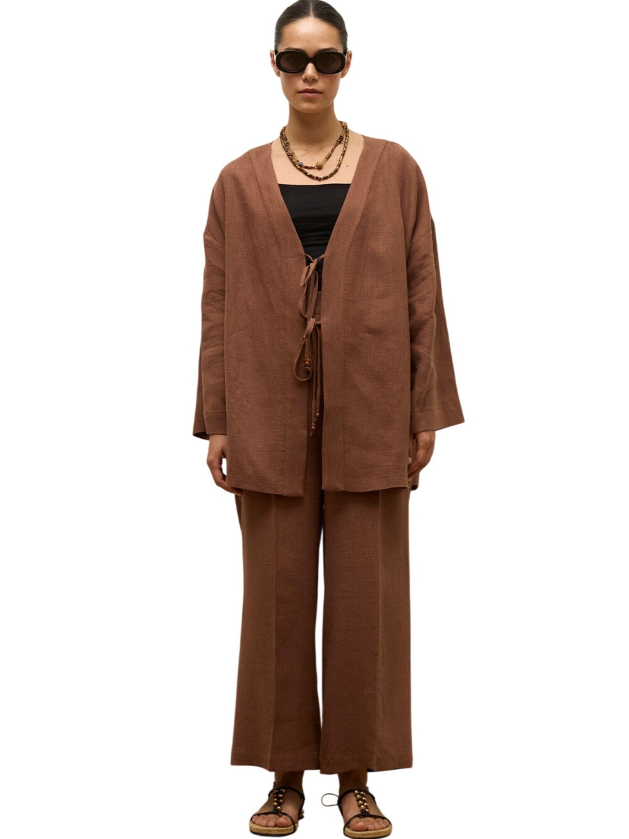 MANUKA Wide Leg Hose‌‌‌‌‌‌ in Braun