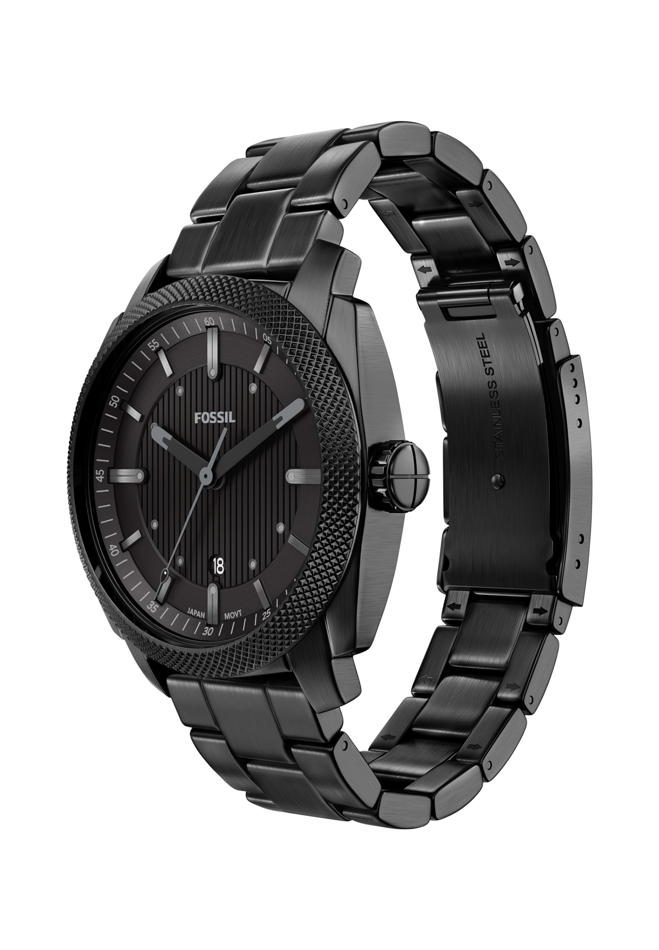 FOSSIL Analog klocka 'MACHINE' i svart