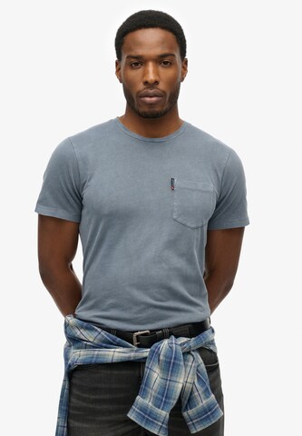 Superdry Shirt 'Essential' in Blauw: voorkant