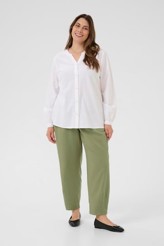 KAFFE CURVE Loose fit Pleat-front trousers 'KCMerla' in Green