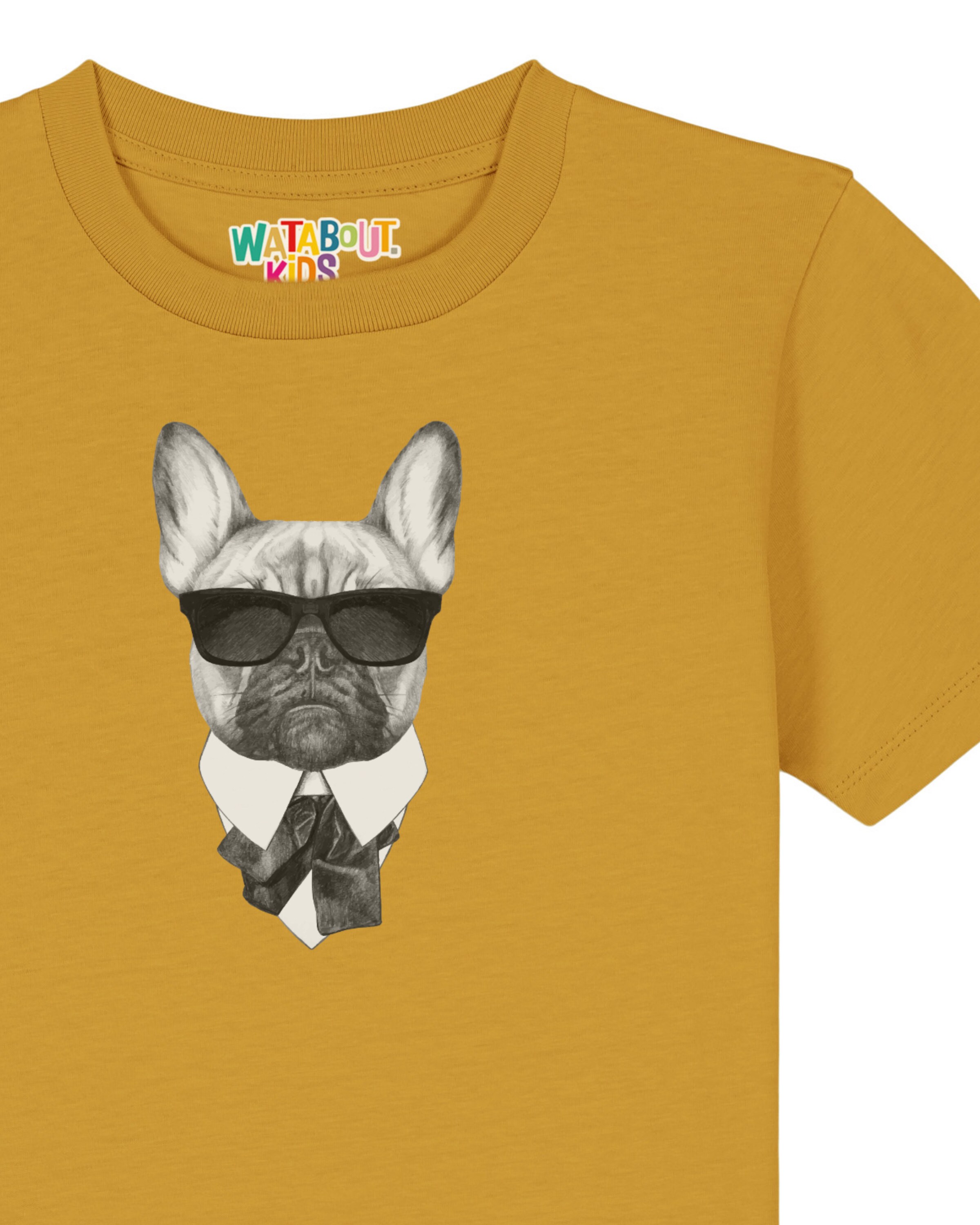 T-Shirt 'Ein fescher Hund' watabout.kids en jaune