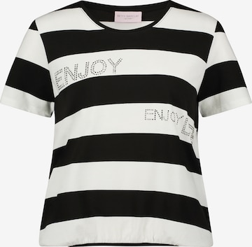 Betty Barclay Ringelshirt mit Tunnelzug in Schwarz: Vorderseite