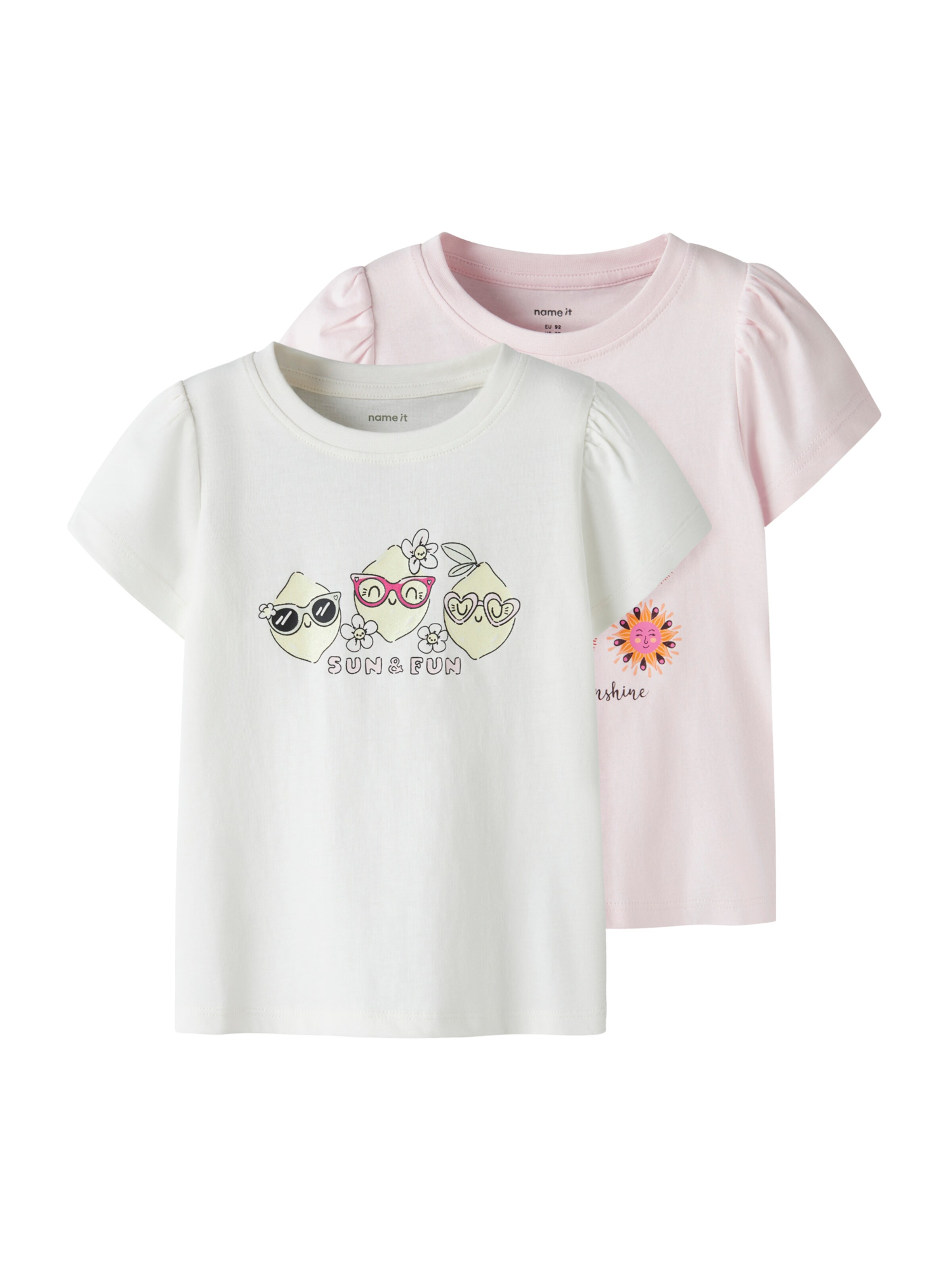 NAME IT Bluser & t-shirts 'NMFVIBEKE' i pastelgul / lyserød / sort / hvid, Produktvisning