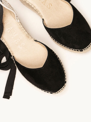 Sandales 'Alpargata Cuña 8 cm' Alhamas en noir