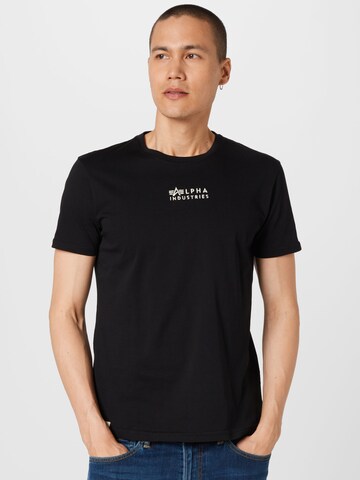 Tricou de la ALPHA INDUSTRIES pe negru: față