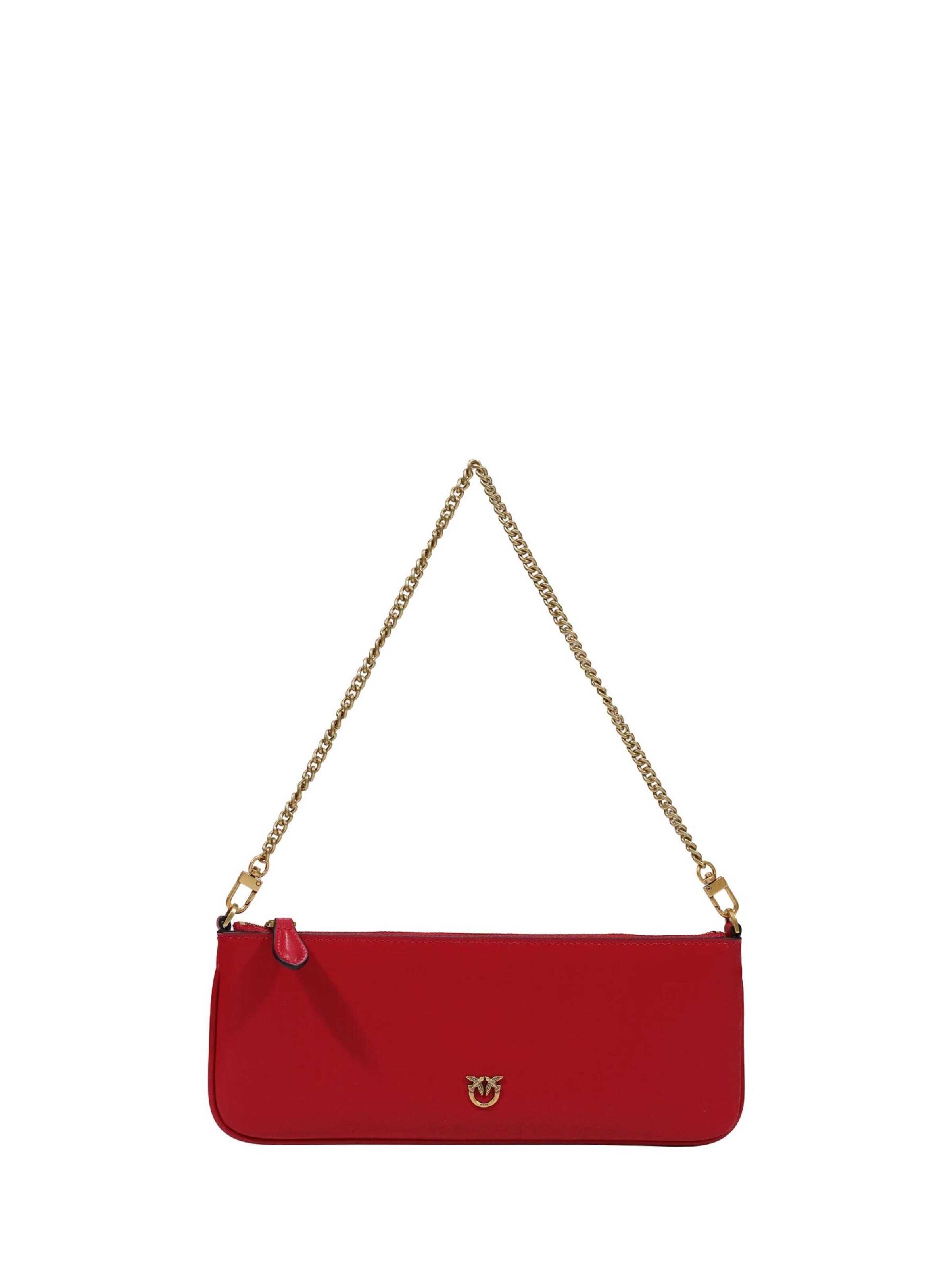 PINKO - Bolso de mano 'PINKO NEW HORIZONTAL FLAT VITELLO SETA BORSA' en rojo: frente