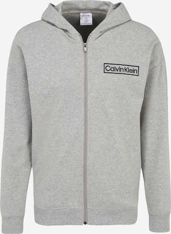 Calvin Klein Underwear Zip-Up Hoodie in Grey: front