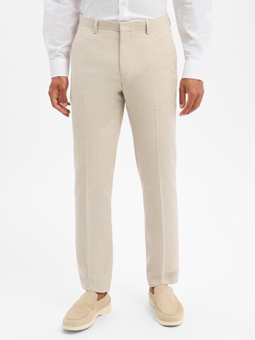 ROY ROBSON Slim fit Pleated Pants in Beige: front