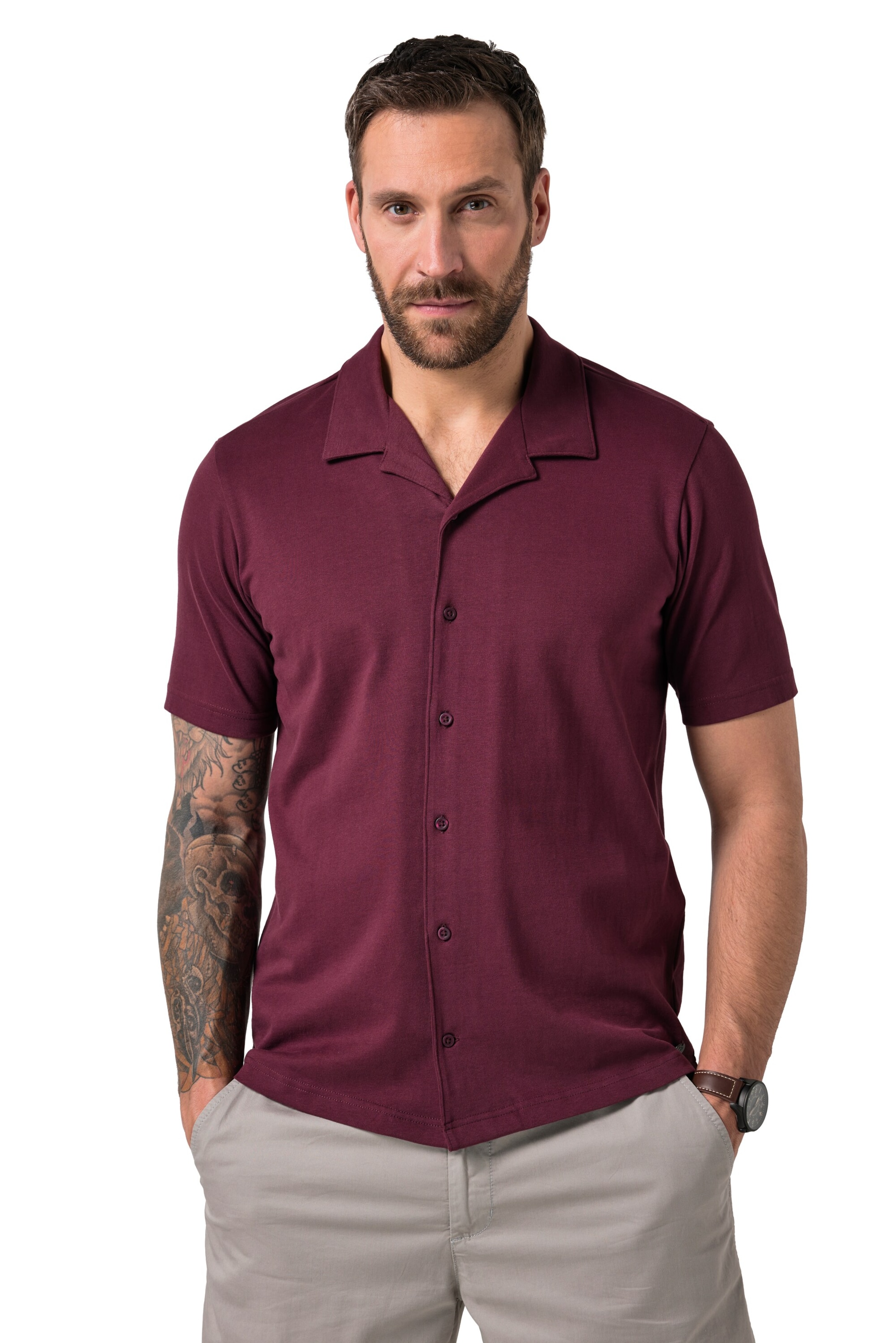 JP1880 Regular fit Overhemd in Lila: voorkant
