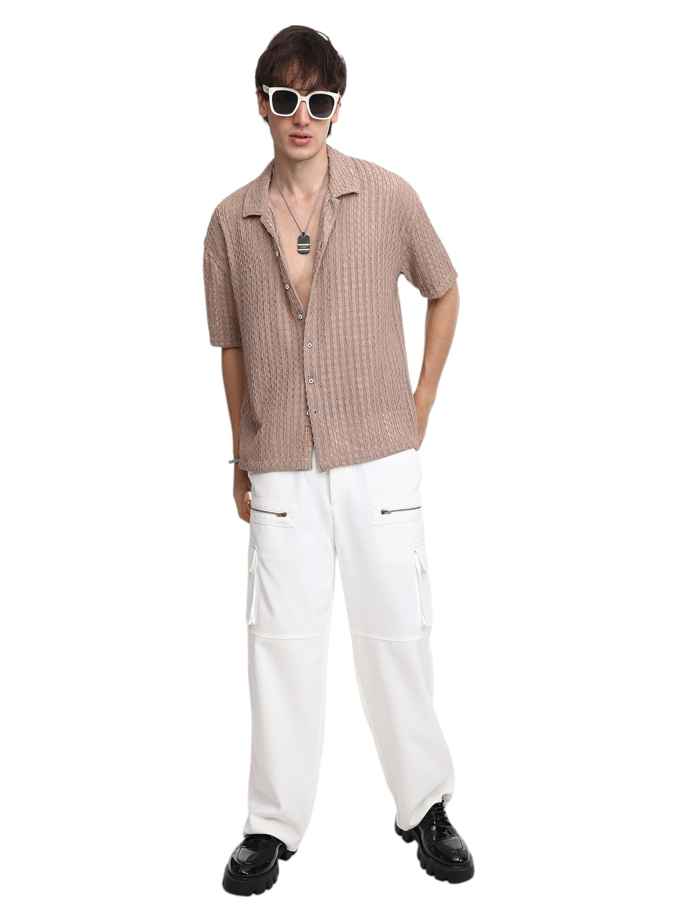 Campus Sutra Regular fit Overhemd &#x27;Zibia&#x27; in Bruin