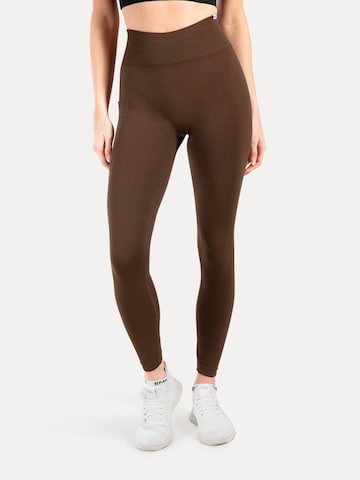Smilodox Skinny Leggings 'Adrielle' in Braun: Vorderseite