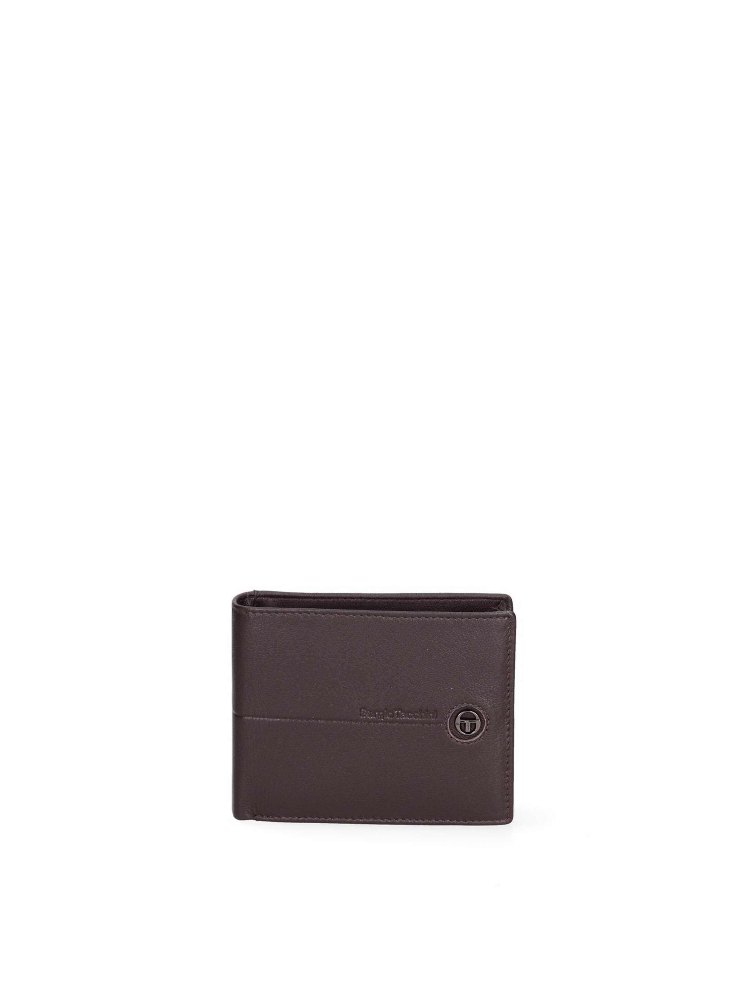 Portamonete 'Portafoglio Uomo Sergio Tacchini Vera Pelle Compatto 12x9,5 cm' di Sergio Tacchini in marrone: frontale