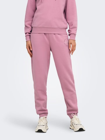 Tapered Pantaloni sportivi 'ONPCava' di ONLY PLAY in lilla: frontale