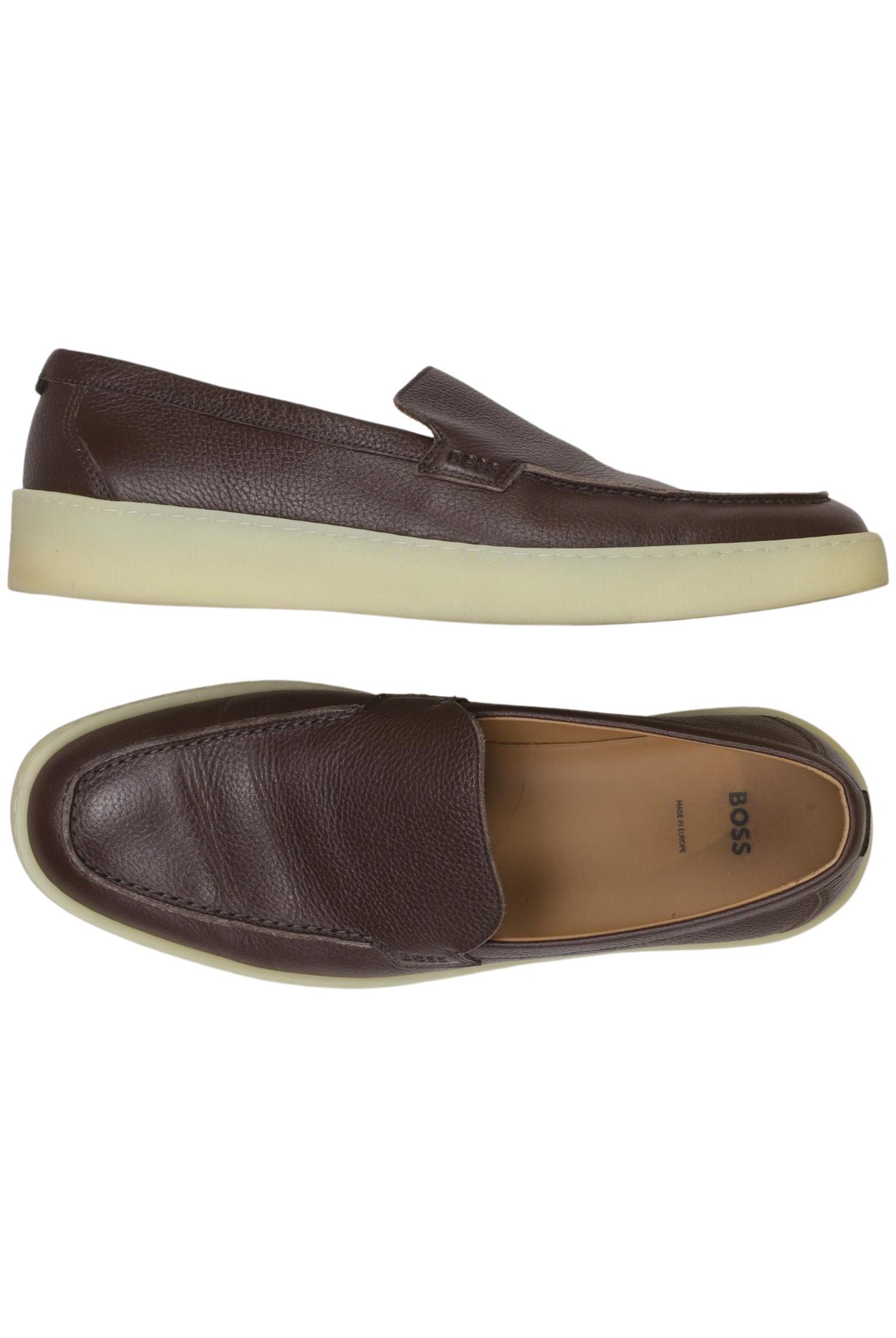 BOSS Black Flats & Loafers in 43 in Brown: front