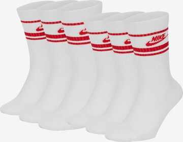 NIKE Athletic Socks in White: front