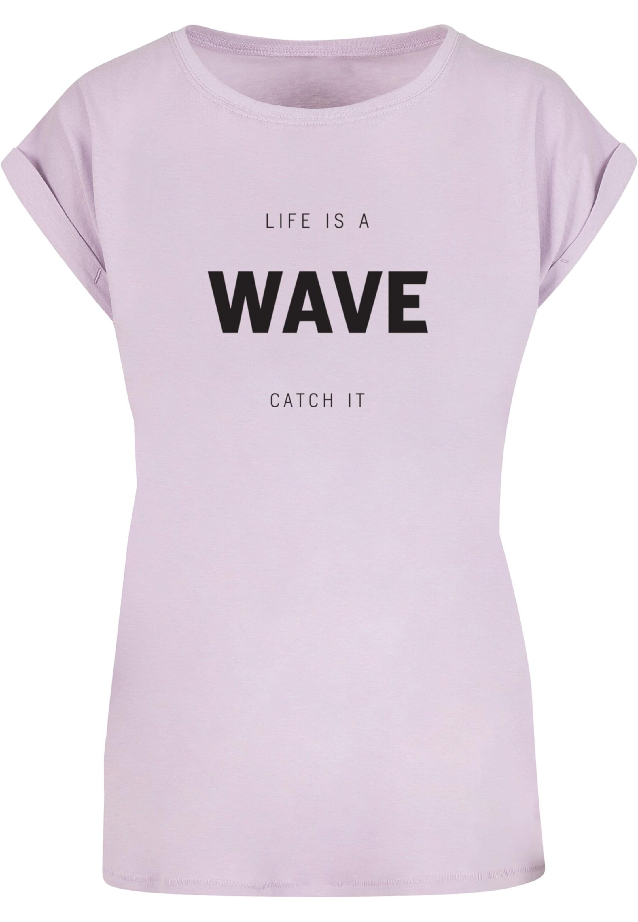 Merchcode Shirt 'Summer - Life Is A Wave' in Lila: voorkant