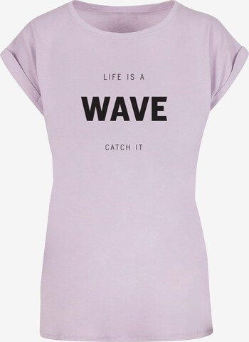 Merchcode Shirt 'Summer - Life Is A Wave' in Lila: predná strana