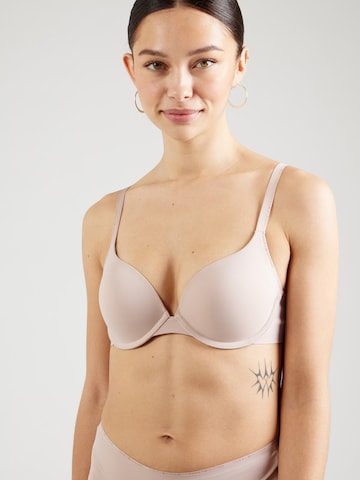 Tommy Hilfiger Underwear Push-up Podprsenka – béžová: přední strana