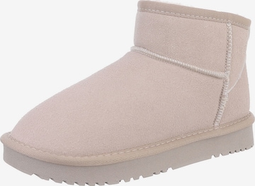 Ital-Design Snowboots 'Flache' in Beige: Vorderseite