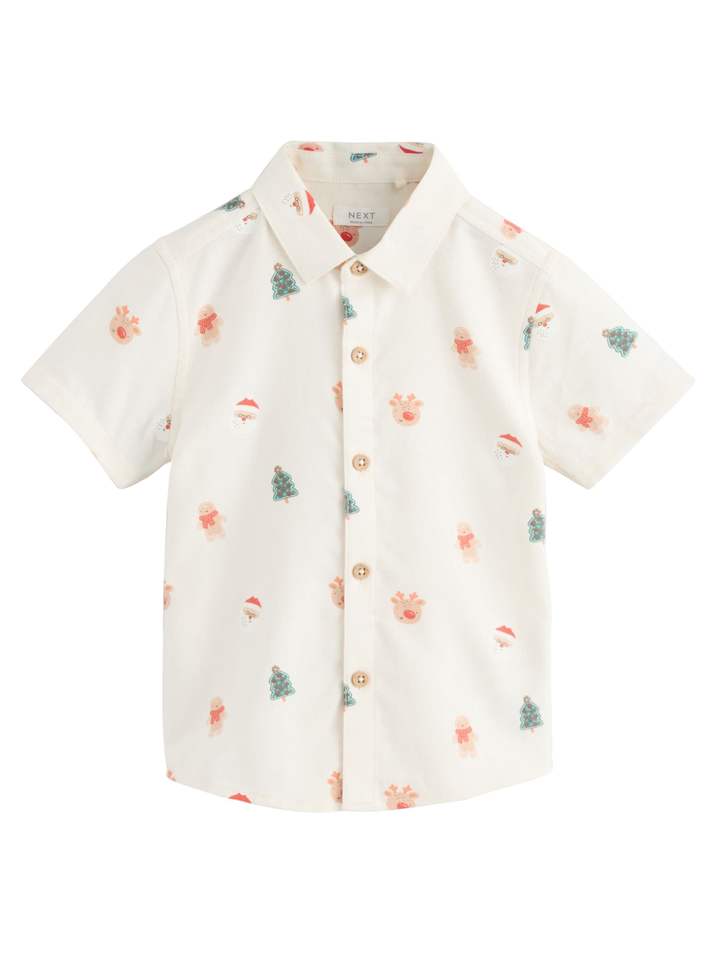 Next Regular fit Риза в бежово: отпред