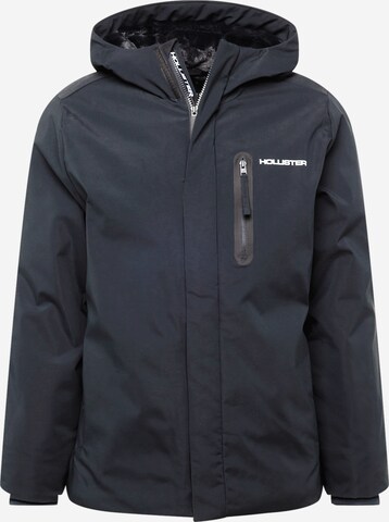 HOLLISTER Winter Jacket in Black: front