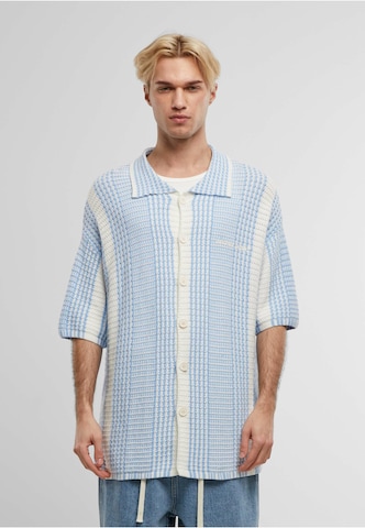 Another Cotton Lab Comfort Fit Strickjacke in Blau: Vorderseite